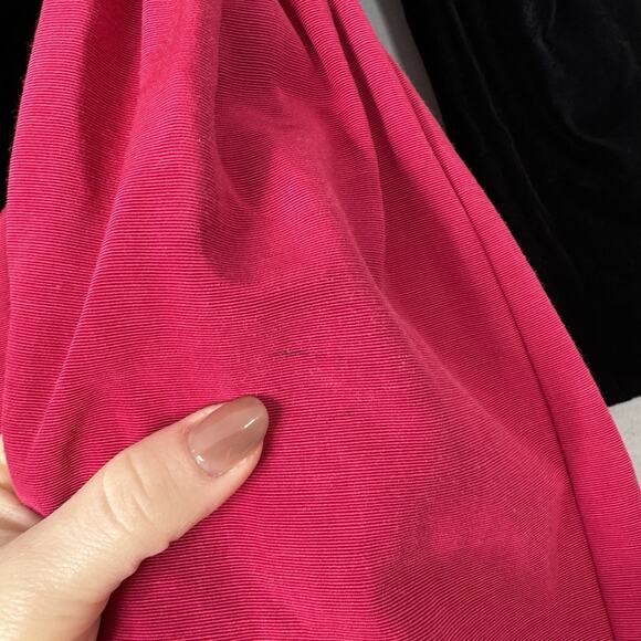 Vintage Scott McClintock Women Dress 6 Pink Velvet Taffeta Midi Off Shoulder 80s - Picture 3 of 14
